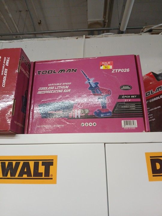 TOOLMAN New Cordless Lithium Reciprocating Saw