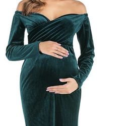 Beautiful Green Velvet Dress