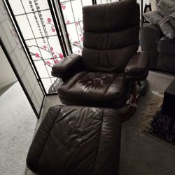 Leather Chair And Ottoman 