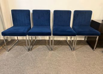 Velvet Upholstered Dining Chairs (Set of 4) $200 or Best Offer