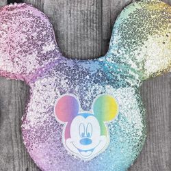 Disney Iridescent Mickey Mouse Balloon Sequin Crossbody Purse Disneyland Walt Disney World
