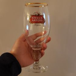 Stella Artois Gold Rim Beer Chalice Glass 33 cl