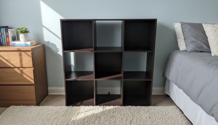 Modern Black Cube 9 Cubby Bedroom Storage Shelf Book Shelving! Sturdy. 36x12x36in