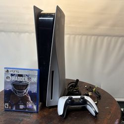 PS5 PlayStation 5 With 1 Controller All Cables & Madden 24