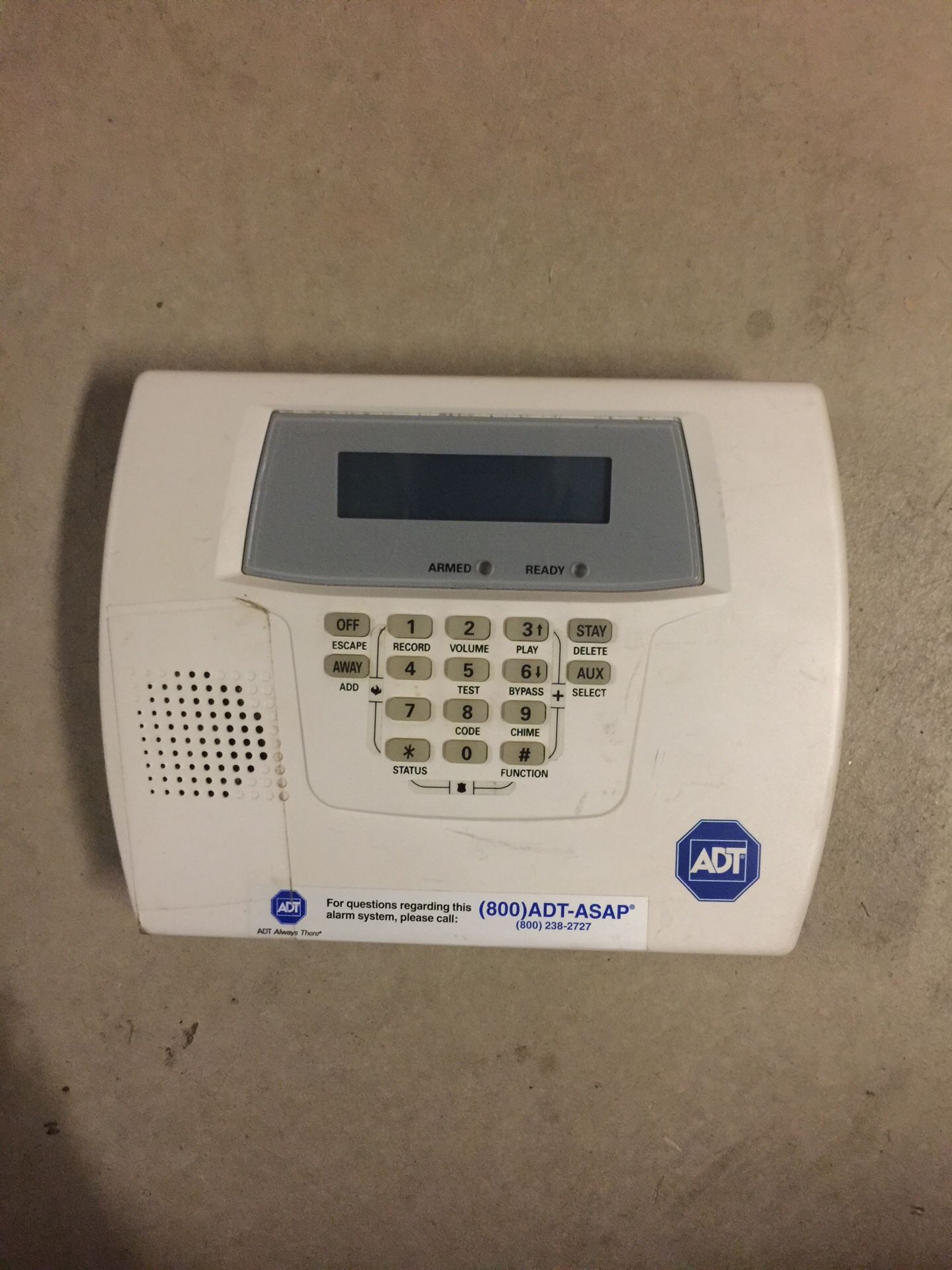 ADT fultifunction alarm