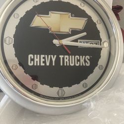 Collectors Chevy 12” Clock with Bow Tie Logo 2003  Taxor Inc.