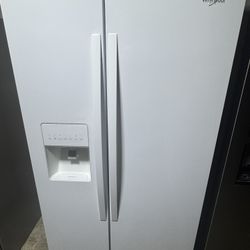 Side By Side White Refrigerator 