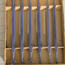 Vintage DOUBLE ROLLER-CUTTERS Set of 6 Swiss WATCHMAKERS TOOLS