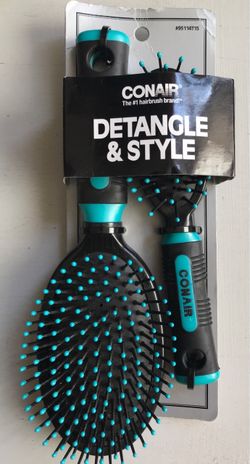 (NEW) (2-PACK) CONAIR DETANGLE & STYLE BRUSHES
