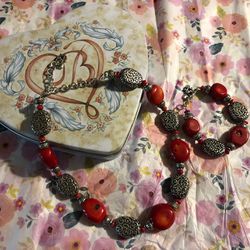 Authentic BRIGHTON Coral Necklace And Bracelet 