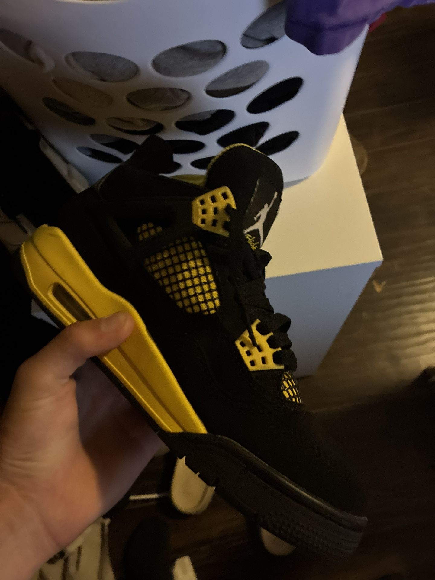 yellow thunder jordan 4s size 8
