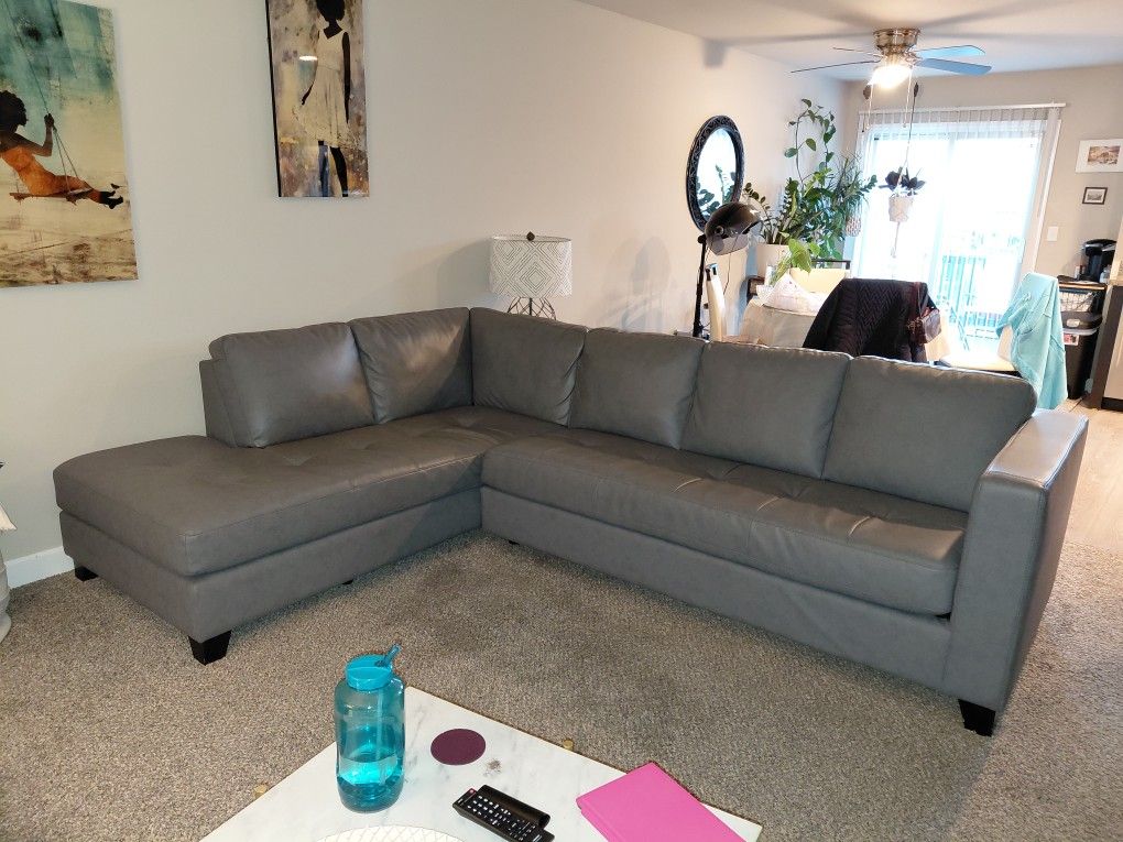 2 Piece  Italian Leather Sectional From ASHLEY'S 