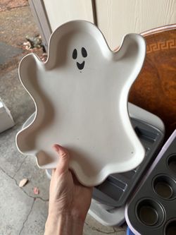 Halloween Ghost Shaped Ceramic Serving Tray