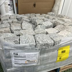 Hi everyone we this pallet of Nantucket pavers  wt granite adding new This pallet just arrived; it was a return—the original order sticker is still on