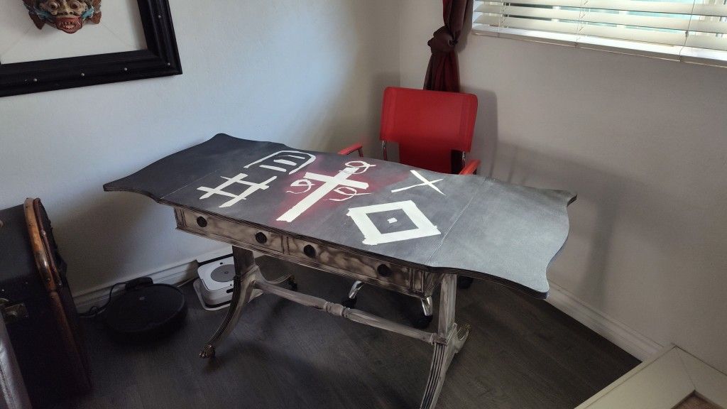 Antique Satanic Desk and Chair Set