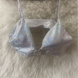 Silver Bikini Top