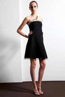 Chado Ralph Rucci  one-shoulder dress with vinyl trim Sz:4US Retail $3,400 NEW