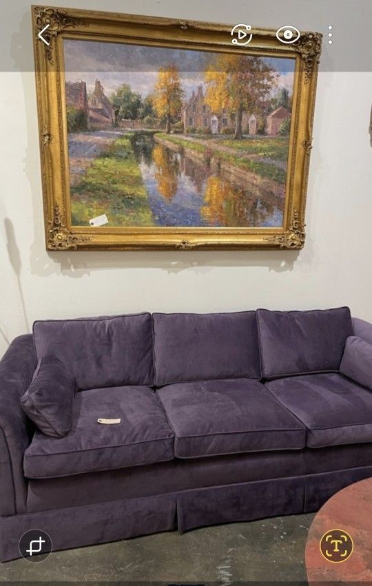 Ethan Allen Purple Velvet Couch - On  Consignment