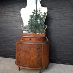 Amazing Super Rare Antique Vanity Dresser With Removable Mirror