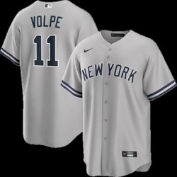 Men's Yankees  Anthony Volpe Nike Gray Jersey 