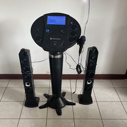 Singing Machine Bluetooth Karaoke Pedestal, Karaoke Machine with Speakers, Black