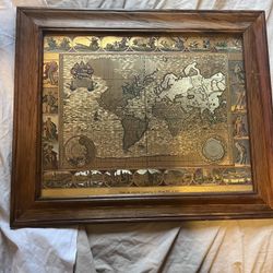 Gold map print Moses pitt