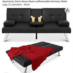 Black Folding Futon sofa bed