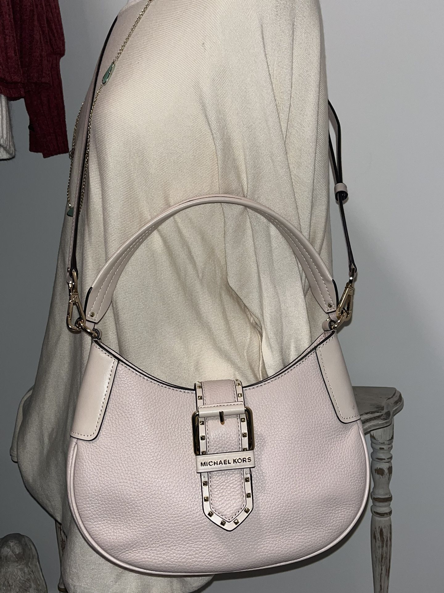 Michael Kors Lillian Soft Pink Leather Small Shoulder Bag Purse