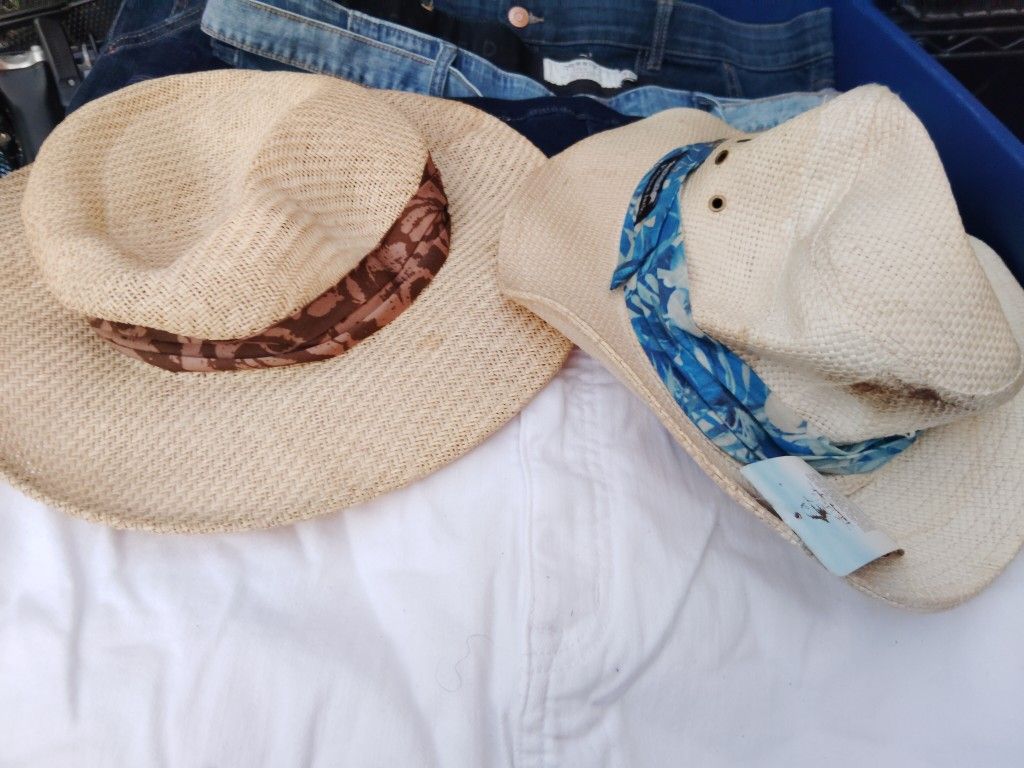 2 Hats New But Stained Panama Jack