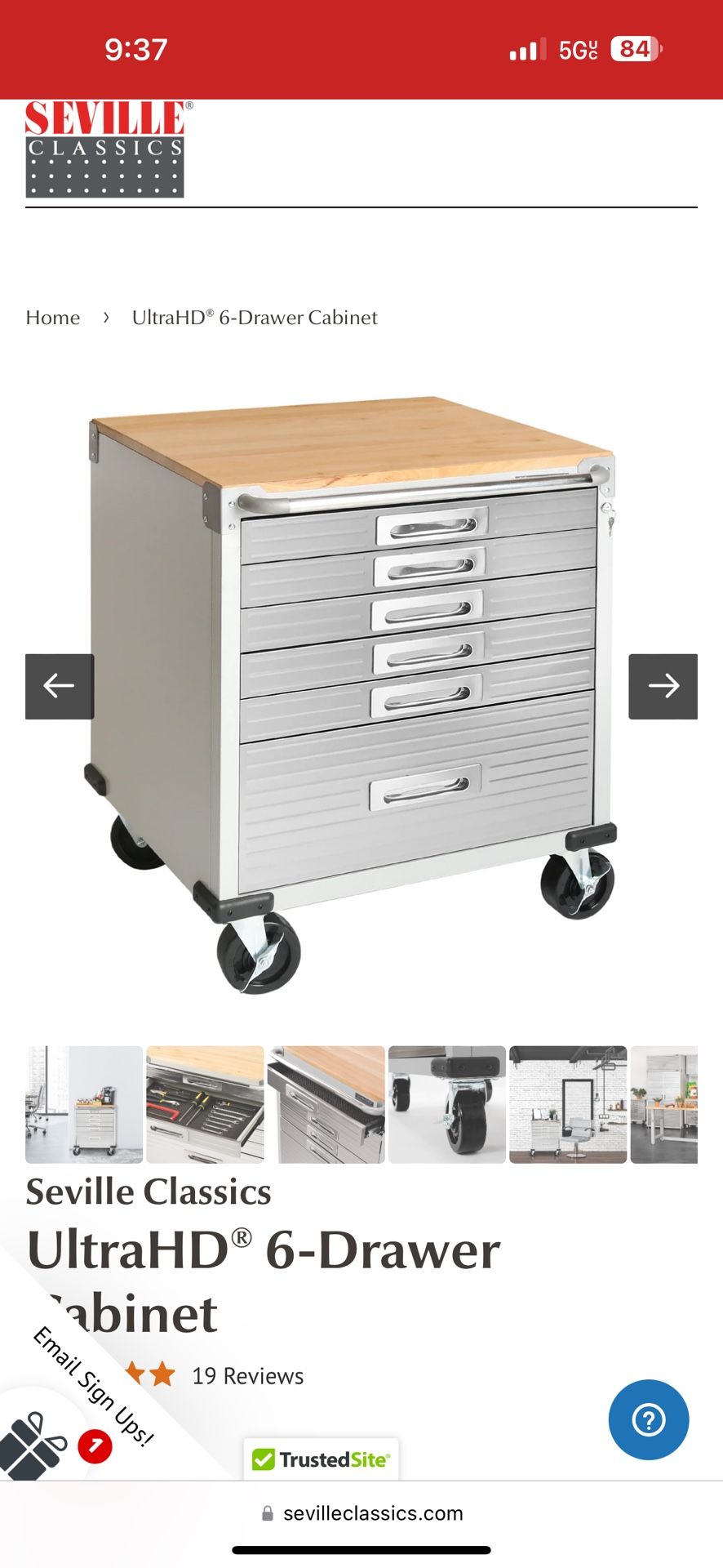 Seville Classics UltraHD® 6-Drawer Cabinet