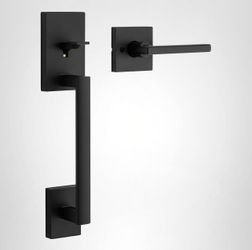 Kwikset San Clemente Front Door Handle Halifax Lever Matte Black 98150-011