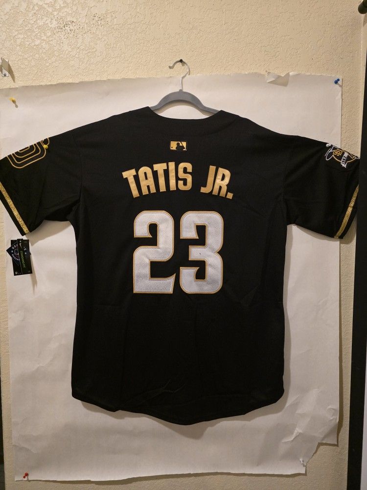 New Men's Padres Tatis Jr Black/Gold Jerseys Stitched