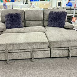 Amazing Deal🚨Beautiful Grey Pull Out Sleeper Sectional On Limited Time Offer $999 Don’t Miss Out💥
