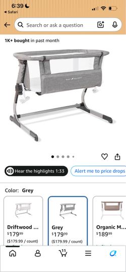 Baby Delight Bedside Bassinet – Grey