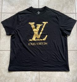 LV Louis Gold Graphic Logo Black Men’s Size 3XL T-Shirt