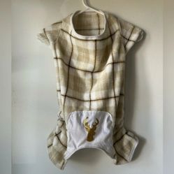 Holiday Time Gold Deer Dog  Pyjamas
