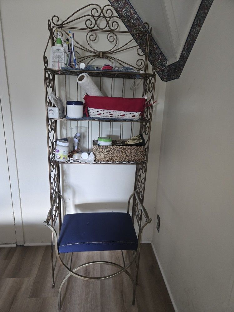 Storage Shelves With Bench