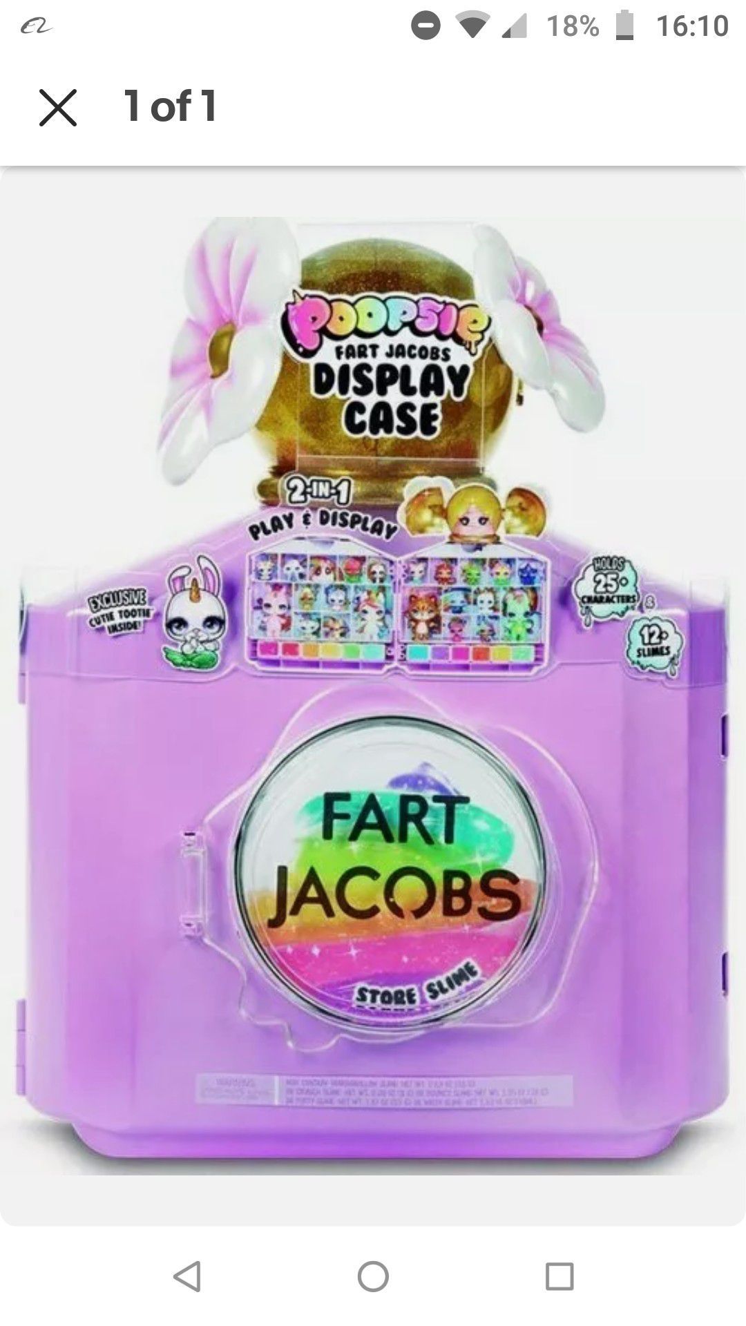 Poopsie Slime Surprise Fart Jacobs Cutie Tooties Flower Display Case