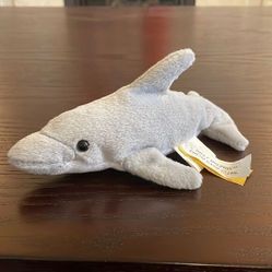 Vintage 1996 Dilly the Dolphin GANZ Dolphin Plush Toy Stuffed Animal 7” long 