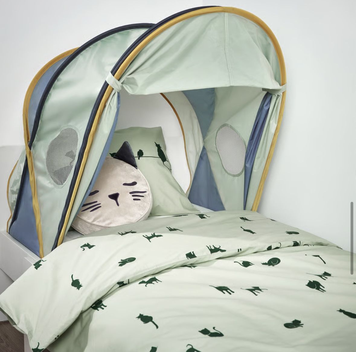 Ikea ELDFLUGA Bed tent, blue/green