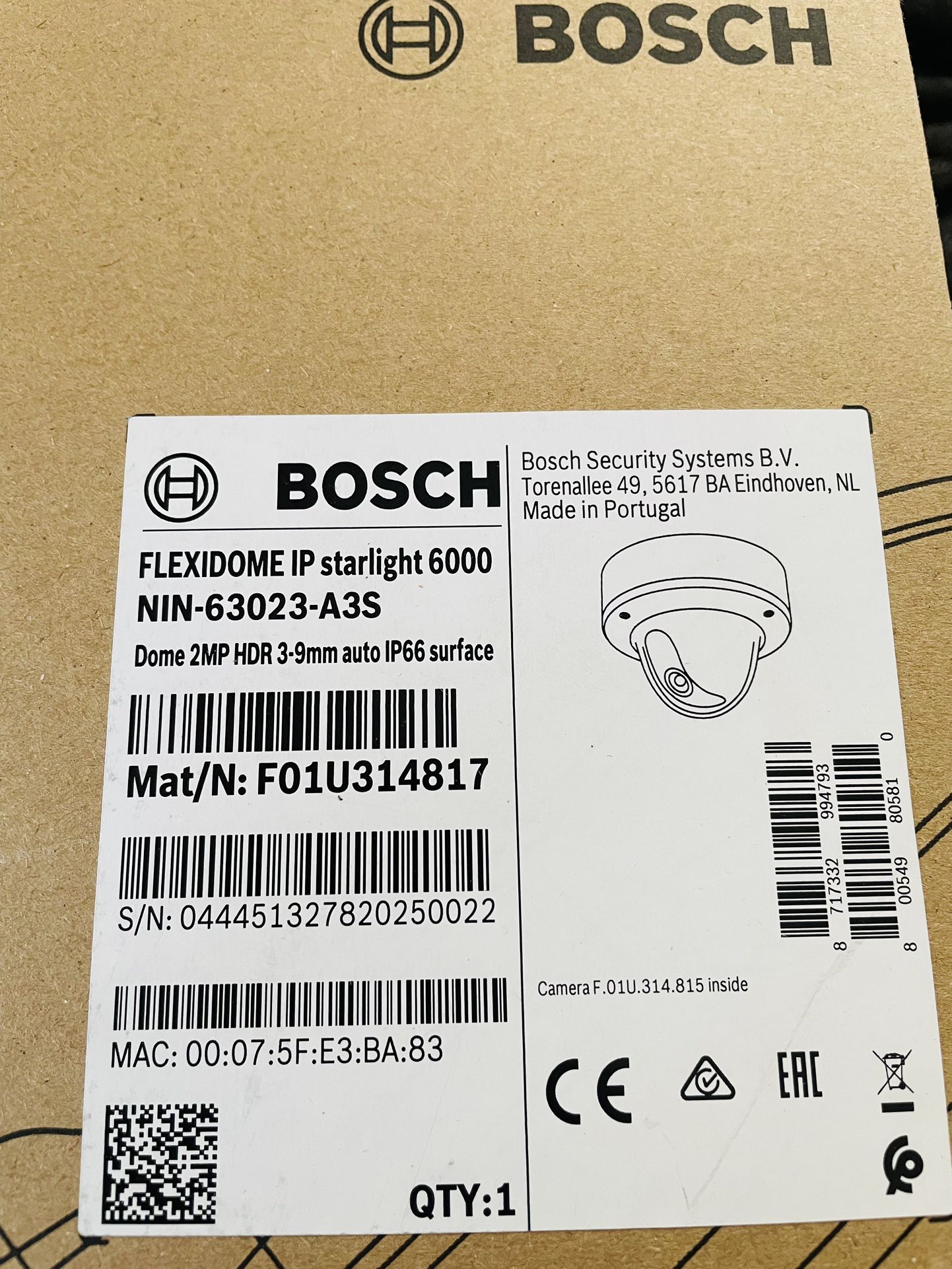 Bosch Flexidome IP Starlight 6000 720p Dome Camera NIN-63013-A3