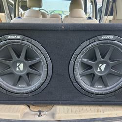 2 Kicker 12" Subs And Vented Box With Bass Control