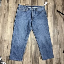Lands' End Men's Straight Blue Jeans 37