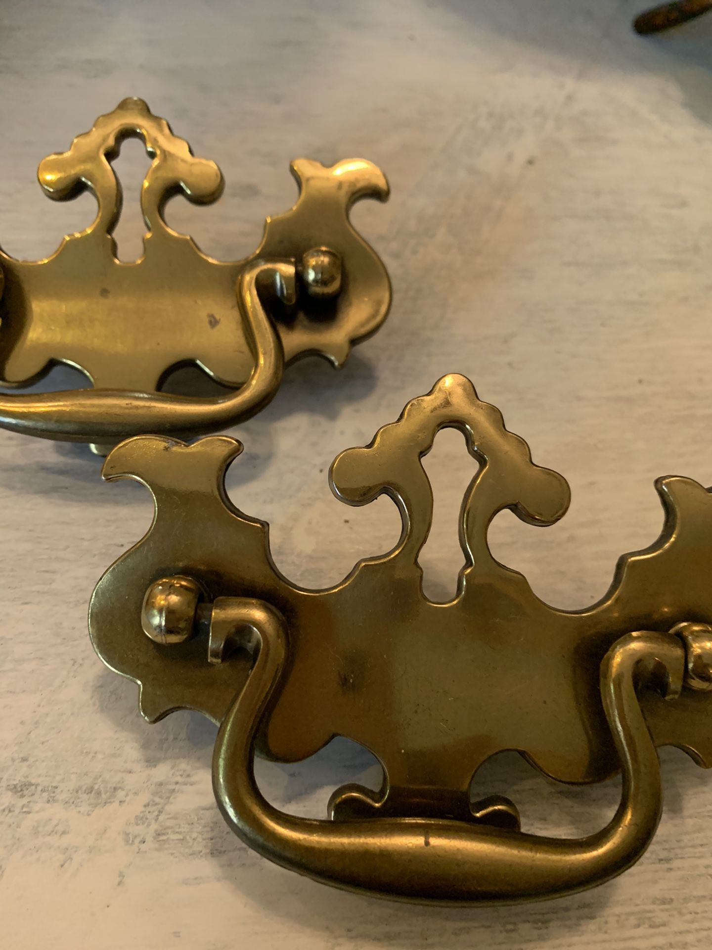 2 Brass key hole drawer pulls