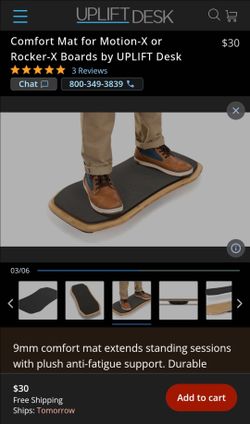 Bamboo Motion Xboard with comfort mat by uplift desk