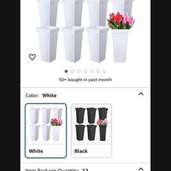 Set Of 12 Plastic Decor Or Event Flower Vases Or Flower Pots
