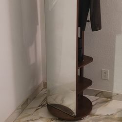 Full Length Mirror with Coat Rack