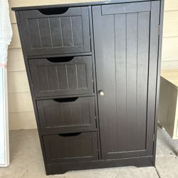 Floor Storage Cabinet (4 Drawers & Single Door)
