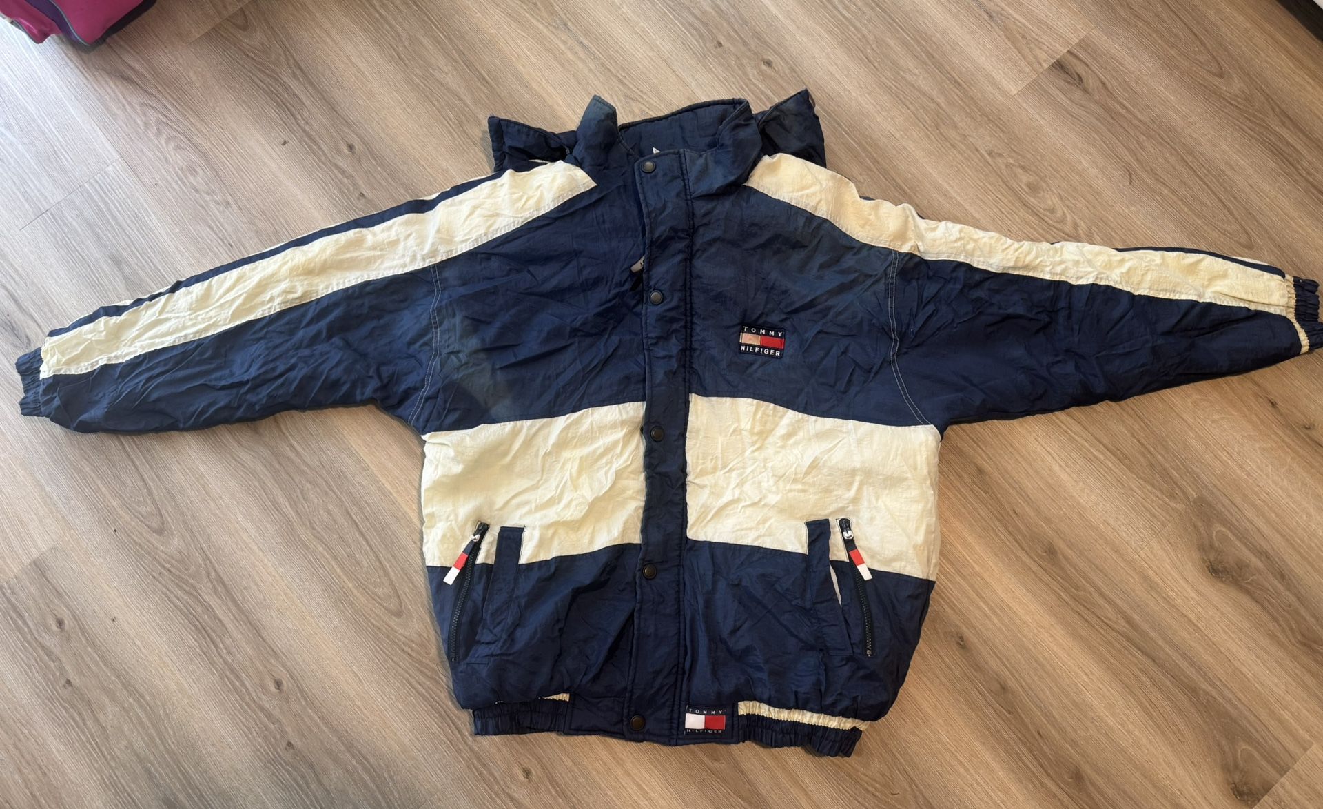 Original Vintage Tommy Hilfiger Mens Plus Size Zip Nylon Jacket Size XL