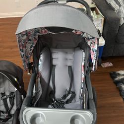 used car seat and stroller with base 